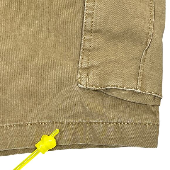 Dad Cargo Shorts Mens 38" Khaki Brown Stretch Elastic Comfort Waistband Pockets - Picture 8 of 9